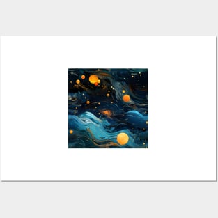 Van Gogh Starry Night Outer Space Pattern 11 Posters and Art